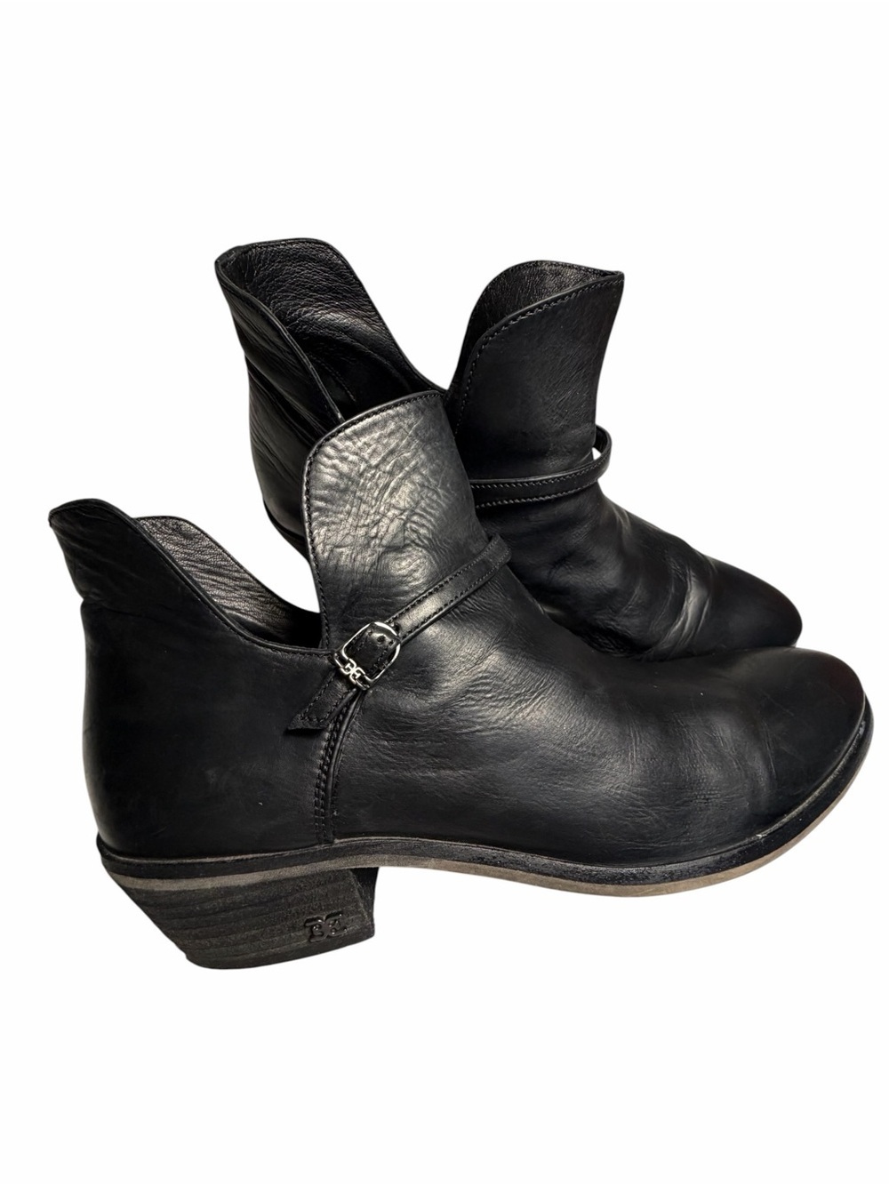 Sam Edelman Palmer Black Leather Ankle Boots Womens Sz 8.5